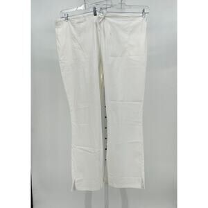 Code Happy Womens Scrub Pant 3XL White Mid Rise Moderate Flare Drawstring 46002A